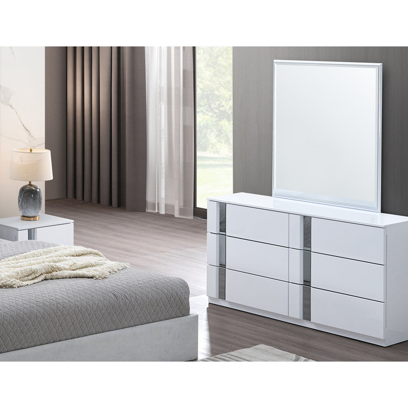 Ensemble de commode et miroir 2 pièces Angulus