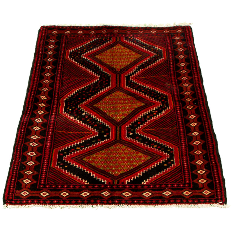 Tapis décoratif en laine de conception unique noué à la main New Age de 3 pi 4 po x 5 pi 9 po Bonnibel