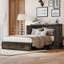 Grand lit escamotable Queen Farmhouse avec station de charge, plateforme pliable et grand tiroir de rangement, gris rustique-1827676716