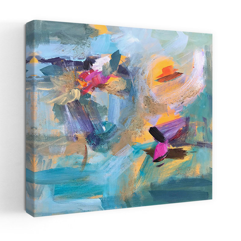 Hat Trick Abstract Contemporary Art, 18" H x 18" W