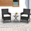 2 chaises par, avec coussins et patins, pour jardin, pelouse, patio, café foncé, chaises de salle à manger 2 pièces, confort