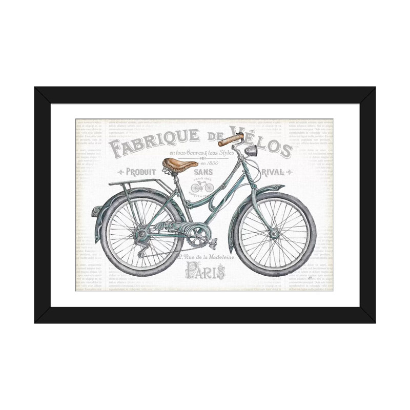 « vélos i », impression sur toile, H 16 po x l 24 po x P 1 po, Papier d'art encadré noir, Blanc