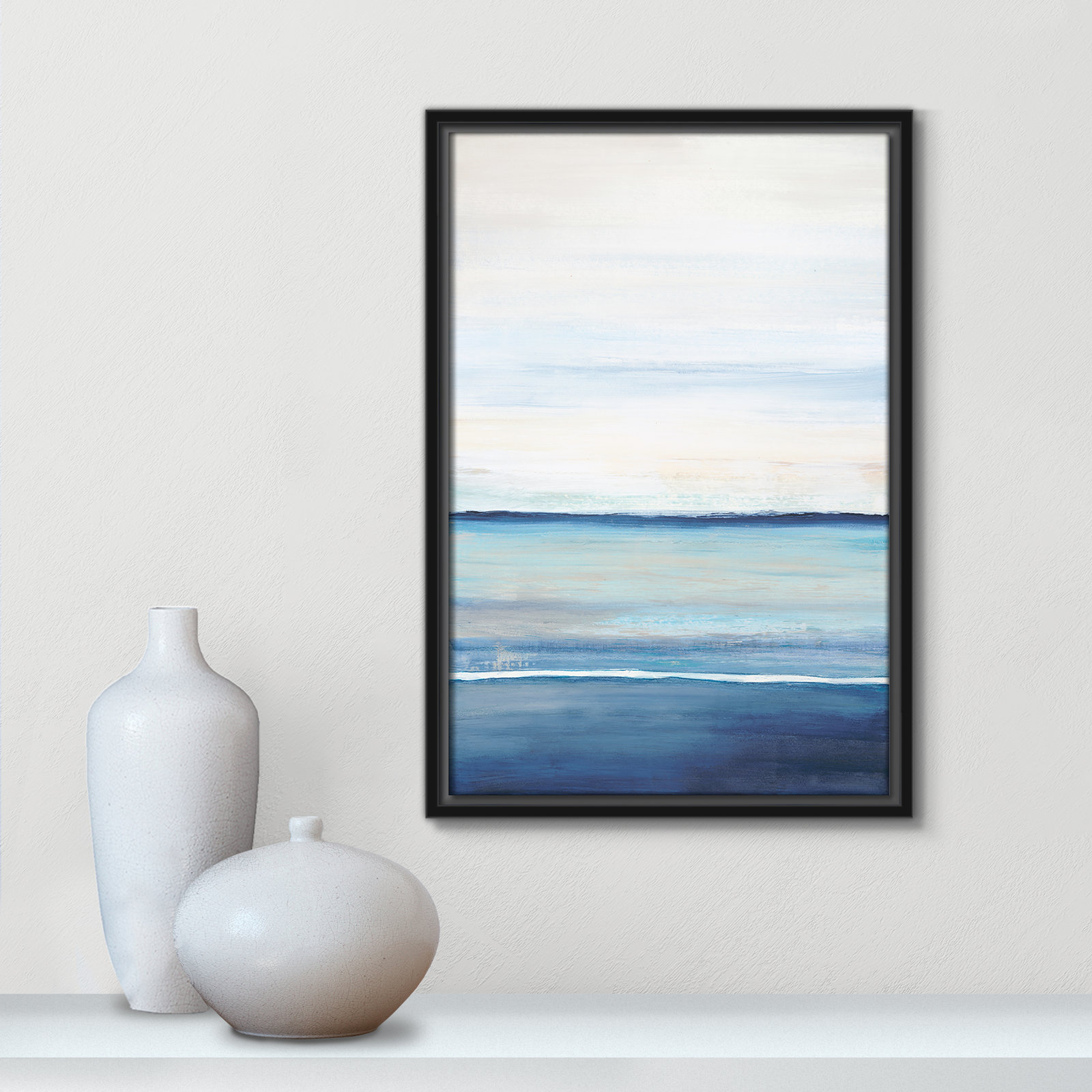Distant Whispers by Filippo Ioco - Painting Print, Black Framed Canvas, 19.5" H x 13.5" W x 2" D