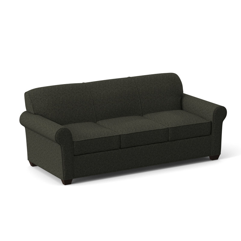 Finn Rolled Arm Sofa with Reversible Cushions, Cafelle, Dorset Charcoal, 34" H x 83" W x 36" D