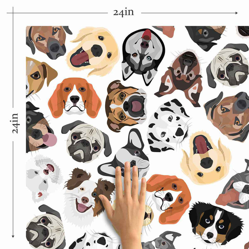 Dog Peel and Stick Wallpaper Panel, 126" L x 24" W