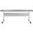 Training Rectangle Flip Top Training Table with Casters and Modesty Panel and Cable Management-48571103