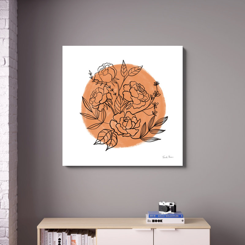 «Black and White Botanical II» par Farida Zaman - reproduction d'art sur toile, H 36 po x l 36 po