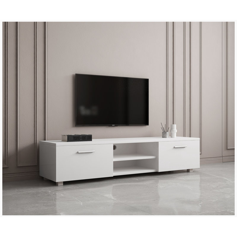 Meuble télé pour téléviseur de 70 po ou moins Garreth, Blanc