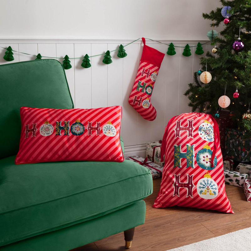Anallely Abstract Red Rectangular Throw Cushion