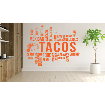 Adhésif décoratif tacos, autocollant mural restaurant, autocollant mural Burrito