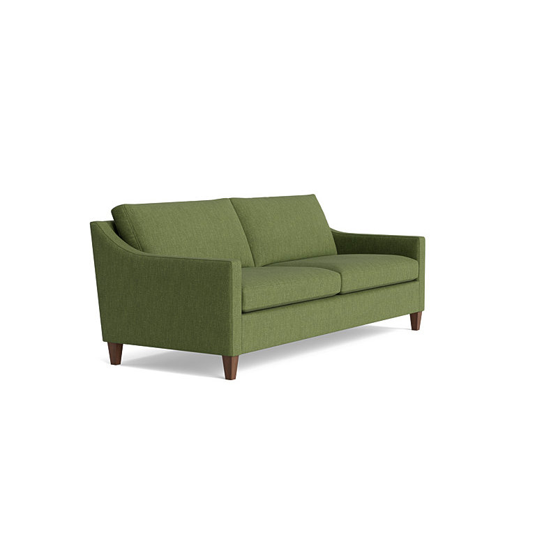 Vera Sofa (85"), Walnut Finish (Angled), Performance Weave - Basil
