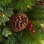 Arbre de Noël vert à plumes de pin artificielles avec DEL-1264819469