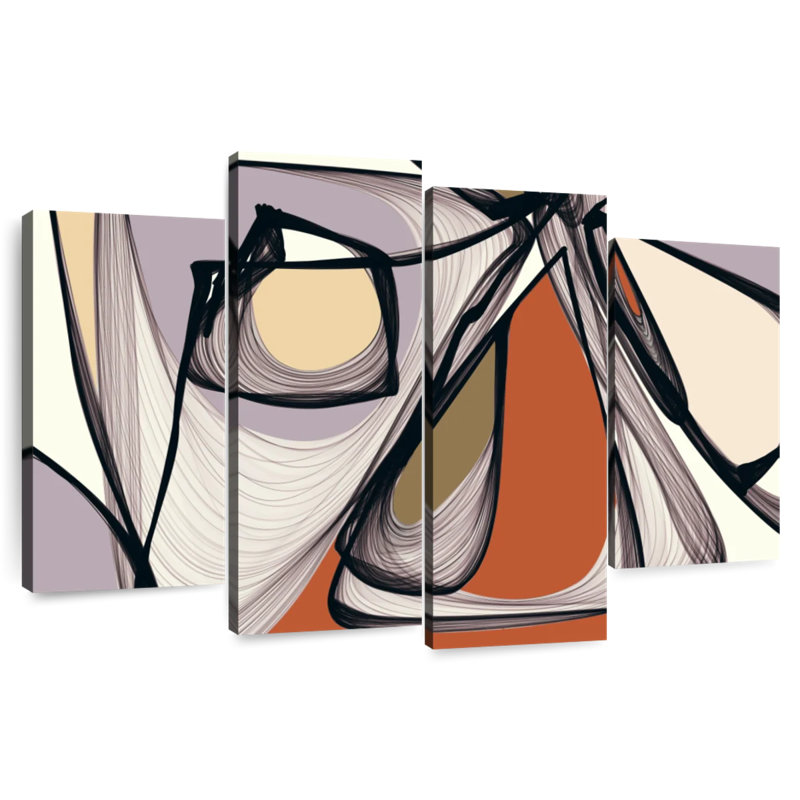 Avery Mid Century Modern Abstract II, 22" H x 36" W