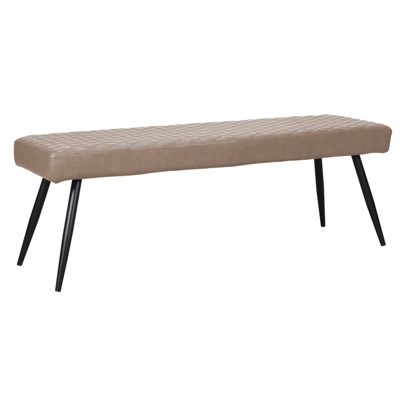 Banc rembourré en similicuir Lavren, Beige