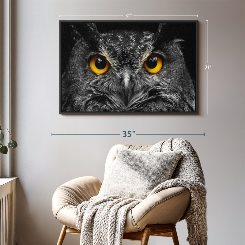 «Yellow Eyed Owl Wall Art», H 21 po x l 31 po