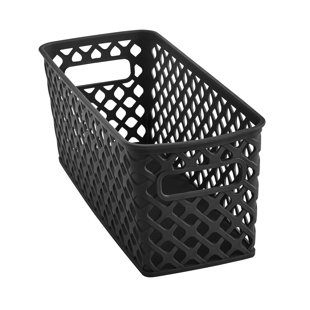Panier déco étroit, noir (ensemble de 4)