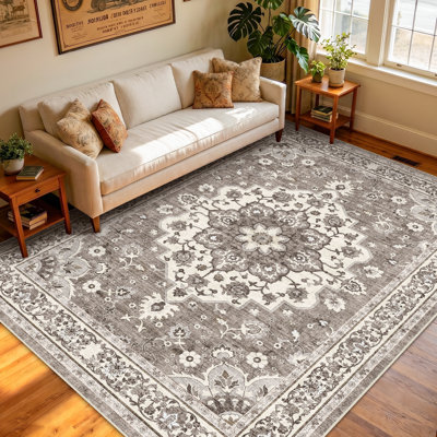 5x8 Washable Oriental Hallway Runner Rug - Rugs for Living Room Soft Carpet for Bedroom Kitchen Waterproof Floral Distressed Indoor Stain Resistant Non-Shedding Floor Carpets