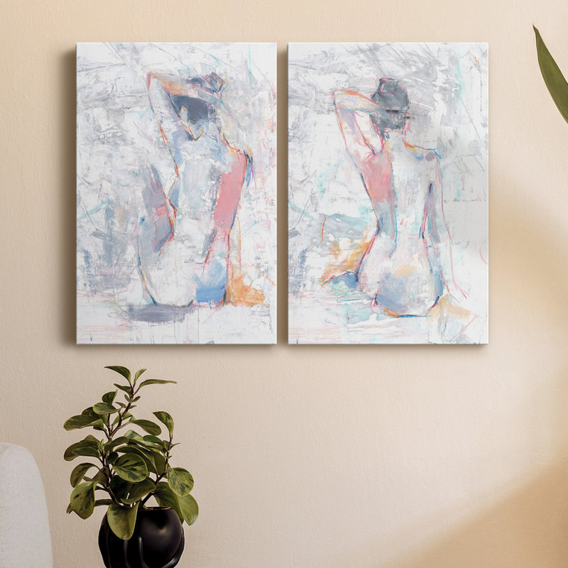 Toile tendue avec châssis de qualité supérieure Pastel Study II - Prêt à être accroché, H 27 po x l 32 po x P 1 po