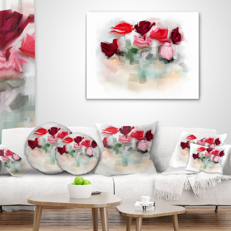 Coussin lombaire à motif d’aquarelle animal rose