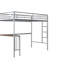 Lit superposé argenté métallique avec bureau et - simple au-dessus d'un lit double, confortable pour la chambre à coucher en métal argenté de qualité, solution pratique-1954036771