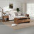 Dulane Modern 3-Piece Coffee Table Set, Ample Storage & Curved Design, Walnut-1407621592