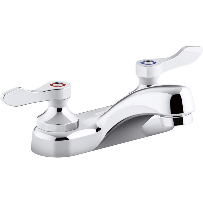 Robinet de lavabo de salle de bain central Triton Bowe 0,5 GPM avec débit aéré et poignées levier, bonde non incluse