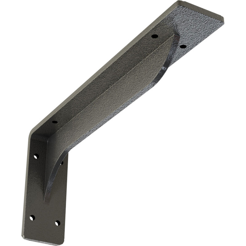 2"W x 12"D x 5 1/4"H Embrey Steel Bracket, Hammered Gray, 5.25" H x 2" W x 12" D, Hammered Gray