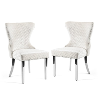 Monroe Diamond Pattern Upholstered Side Chairs