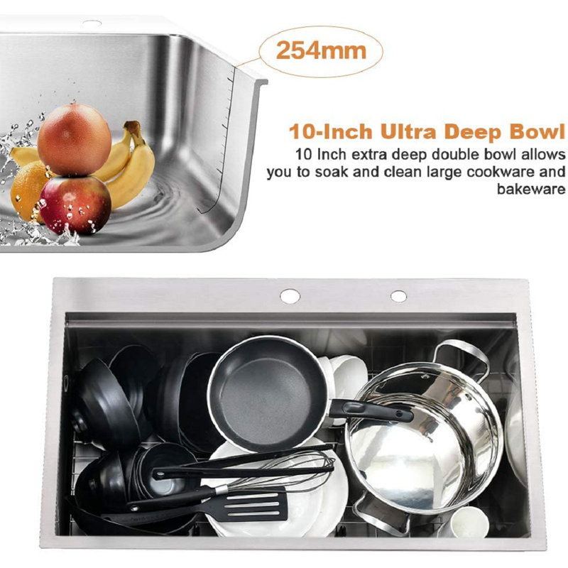 Drop-In Single Bowl Stainless Steel Kitchen Sink