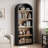 Bookcase 5 Shelf Arched Bookshelf 71.65in Tall Bookcase Farmhouse Display Storage Rack Wooden Bookshelves for Home Office, Living Room-2028144014