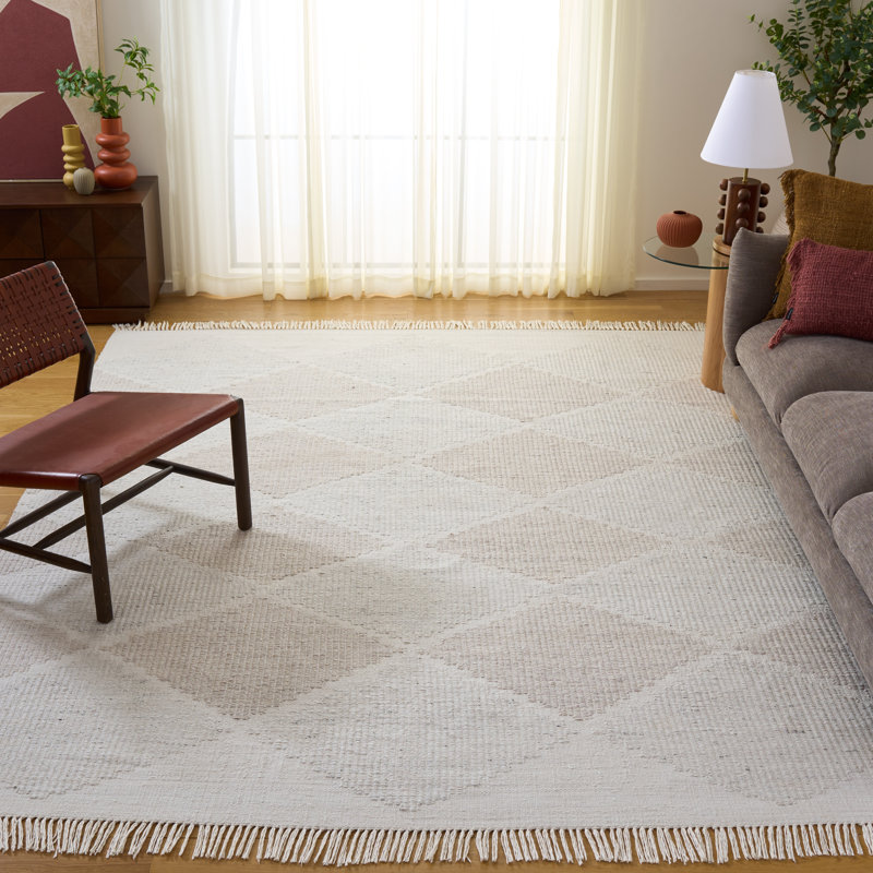 Kilim Hand Woven Recycled P.E.T. Geometric Indoor Rug, Rectangle 8' x 10'