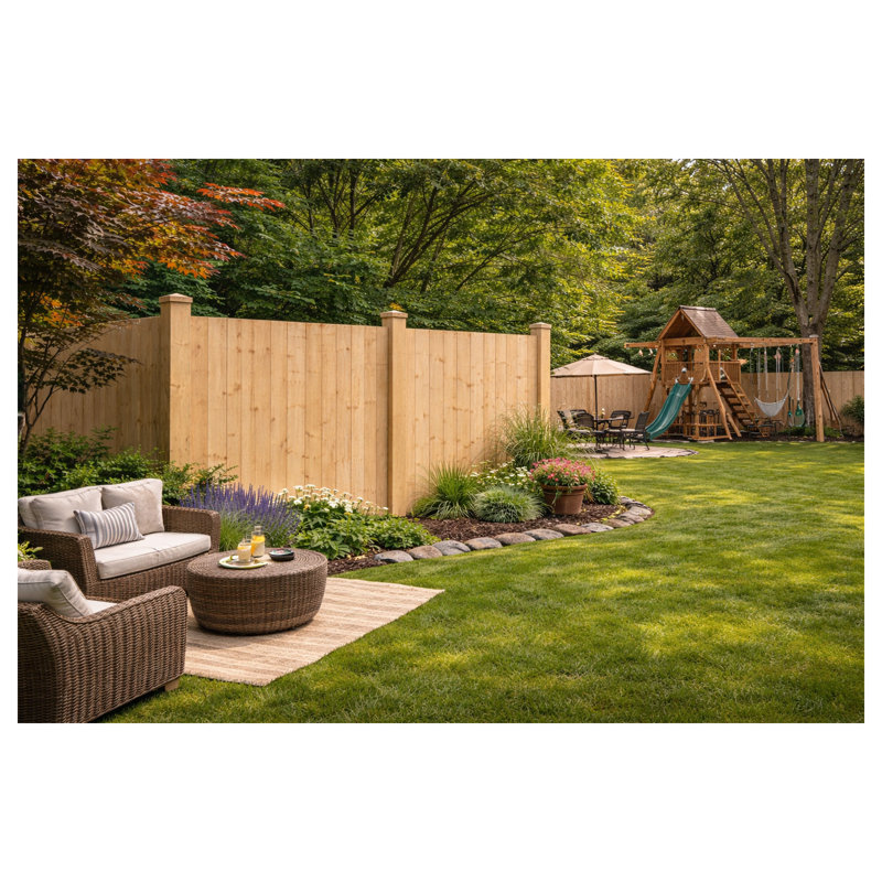 72“H X 5.5"W Cedar Fence Pickets Flat Top (17-Pieces) , Flat-Top Type