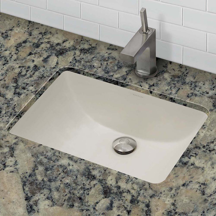DECOLAV Classically Redefined 14.25'' Vitreous China Rectangular Bathroom Sink with Overflow