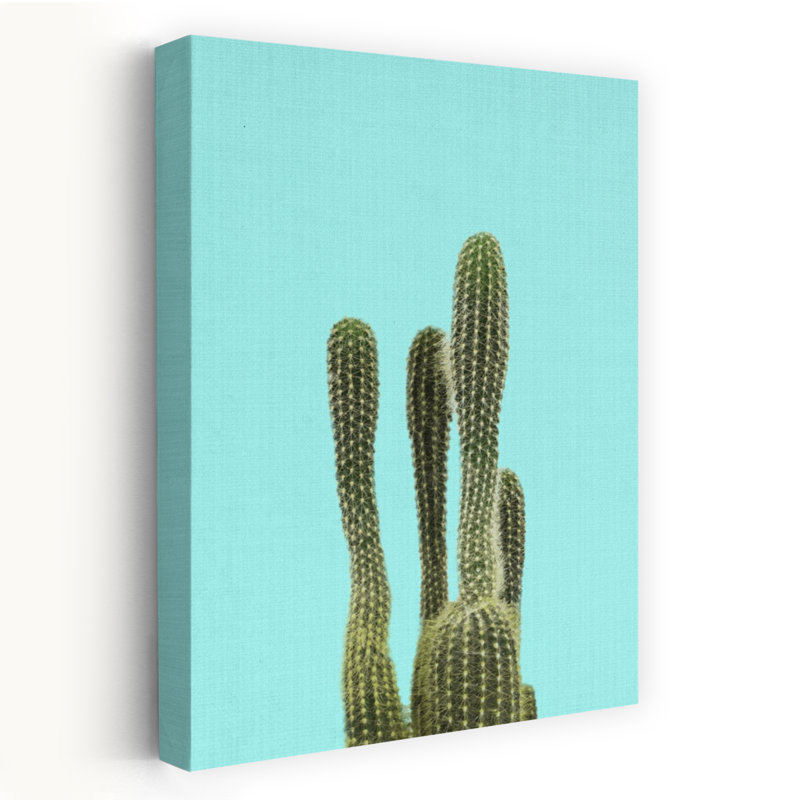 Art contemporain contemporain abstrait cactus plante paysage nature, H 60 po x l 40 po