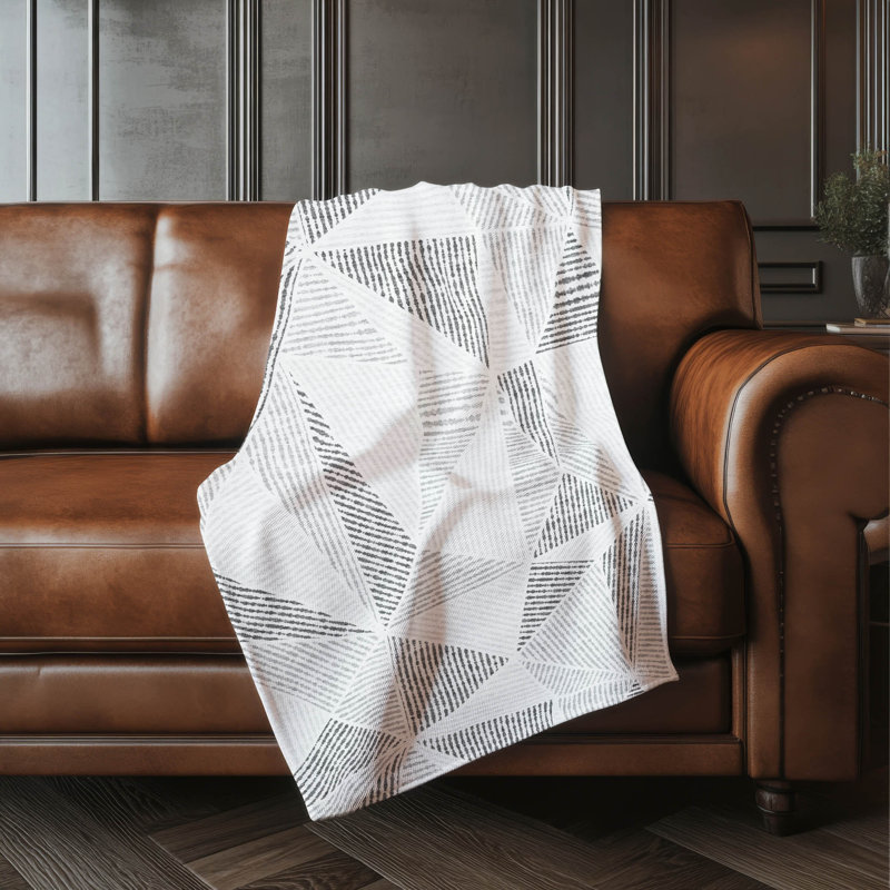 Jeté géométrique Addison Sherpa ASB618, Gris