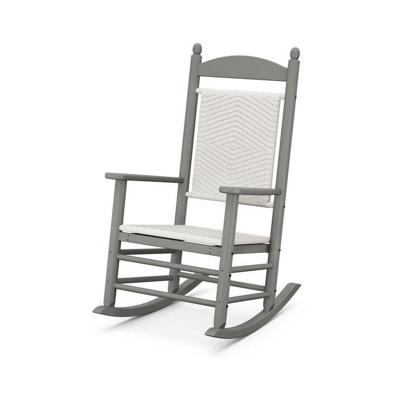 Chaise berçante POLYWOOD, Gris / métier à tisser blanc