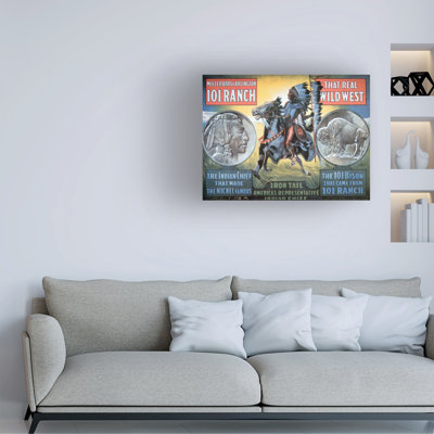 «American School 101 Ranch Wild West Show», vedette avec queue de fer, art sur toile 1913