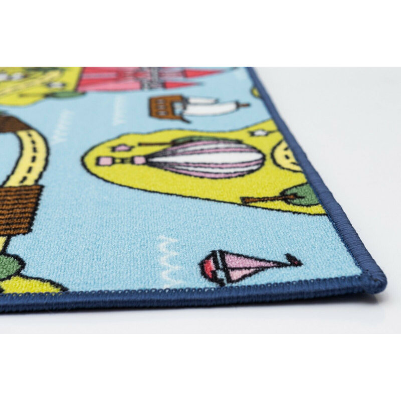 Tapis de jeu éducatif réversible pour enfant Princess Castle Roads 31 po x 58 po (pouces)