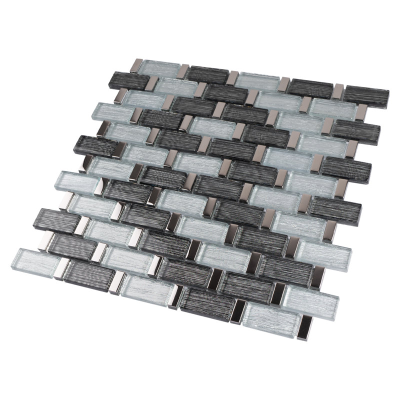 Carreau de mosaïque murale en verre 11,81 po x 12,2 po Fernanda
