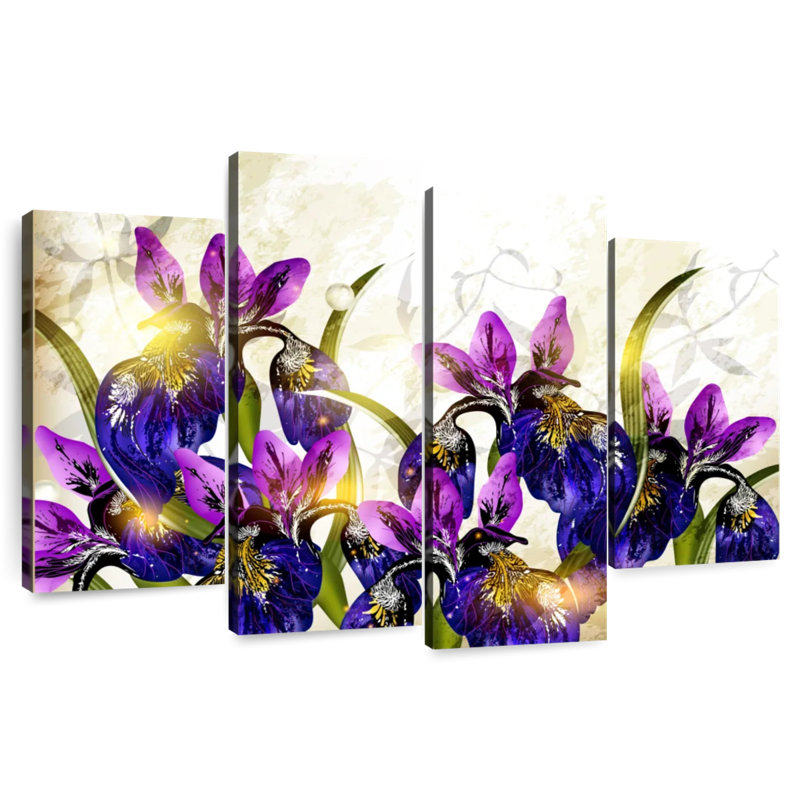 Harnek Blooming Iris Flowers, 22" H x 36" W