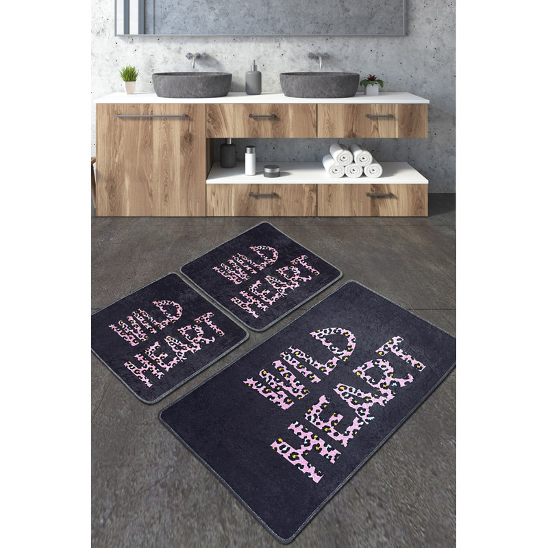 Ensemble de tapis de bain luxueux (3 pièces), en polyester doux, 23,6 po x 39,4 po (1 pièce) et 19,7 po x 23,6 po (2 pièces) | Antibactérien, antidérapant, 20,5 oz / pied carré | Lavable à la machine et durable, parfait pour les salles de bain élégantes