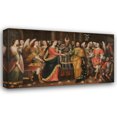 "The Marriage of the Virgin" by  Cusco School - Gallery Wrap Canvas Wall Art