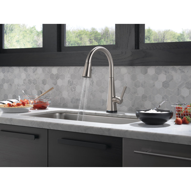 Robinet d'évier de cuisine Lenta, Acier inoxydable Spotshield