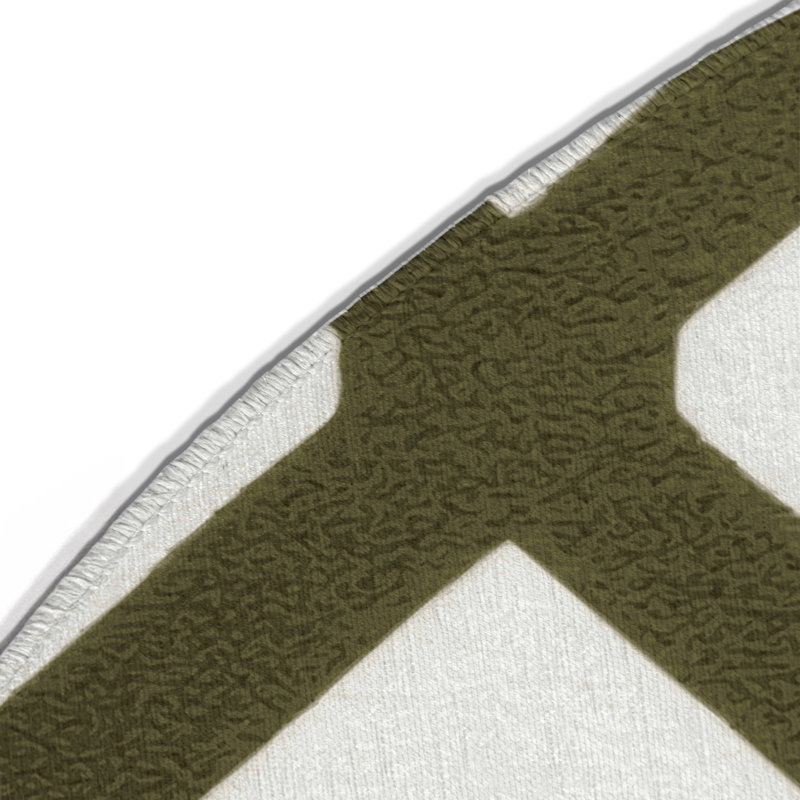 Tapis blanc intérieur et extérieur Trellis, Rond 5 pi