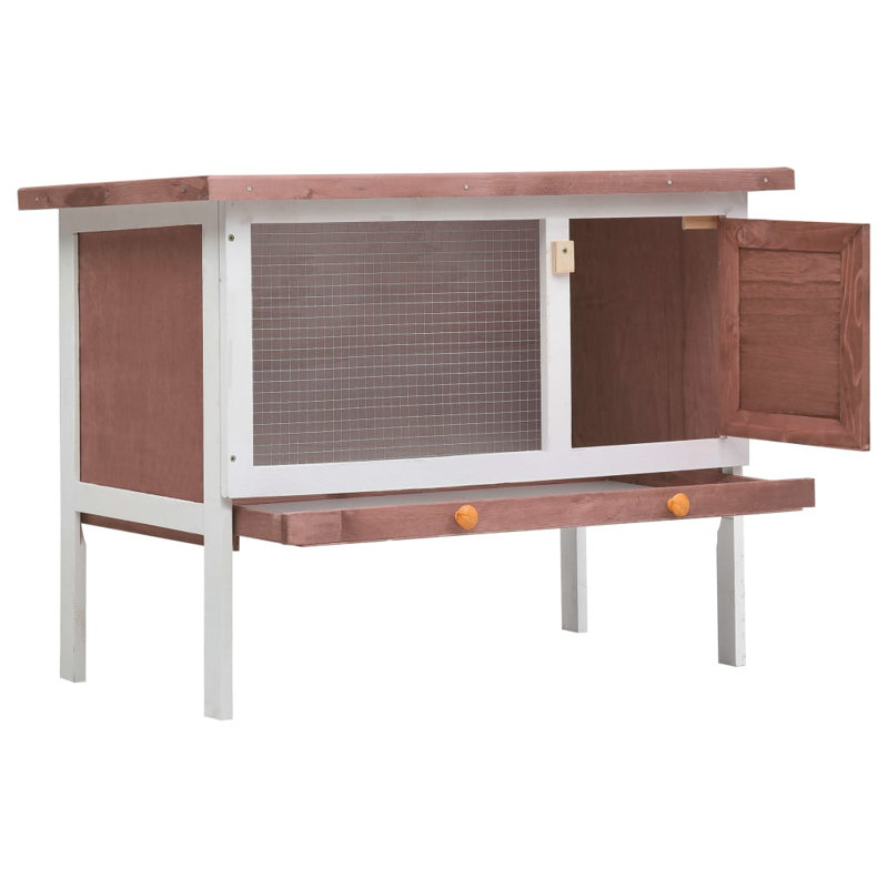 Rudy Weather Resistant Rabbit Hutch, Brown