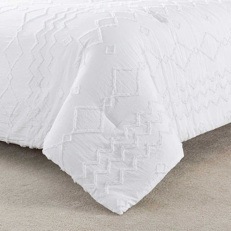 Ring Stitch Comforter, Twin Comforter + 1 Standard  Sham, White
