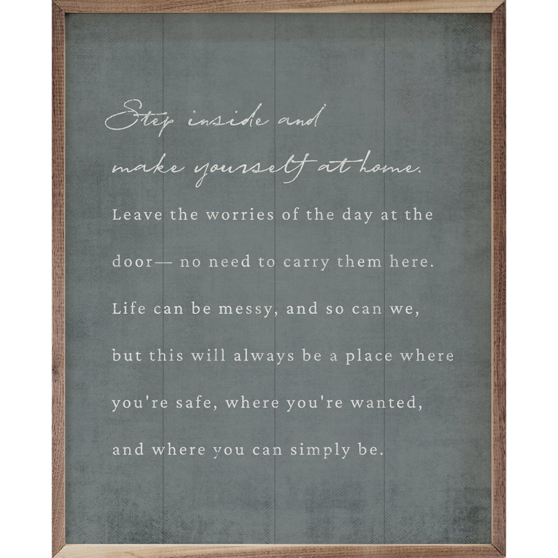 Step Inside Make Yourself At Home Blue, 10" H x 8" W, Blue
