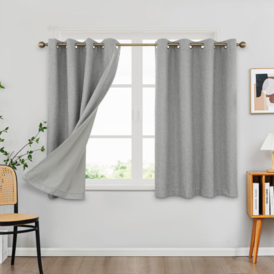 100% Blackout Thermal Insulated Polyester Curtain Pair