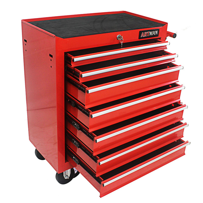 Chariot à outils multifonctionnel à 7 tiroirs avec roulettes, petite armoire et armoire d'entrée, Gris