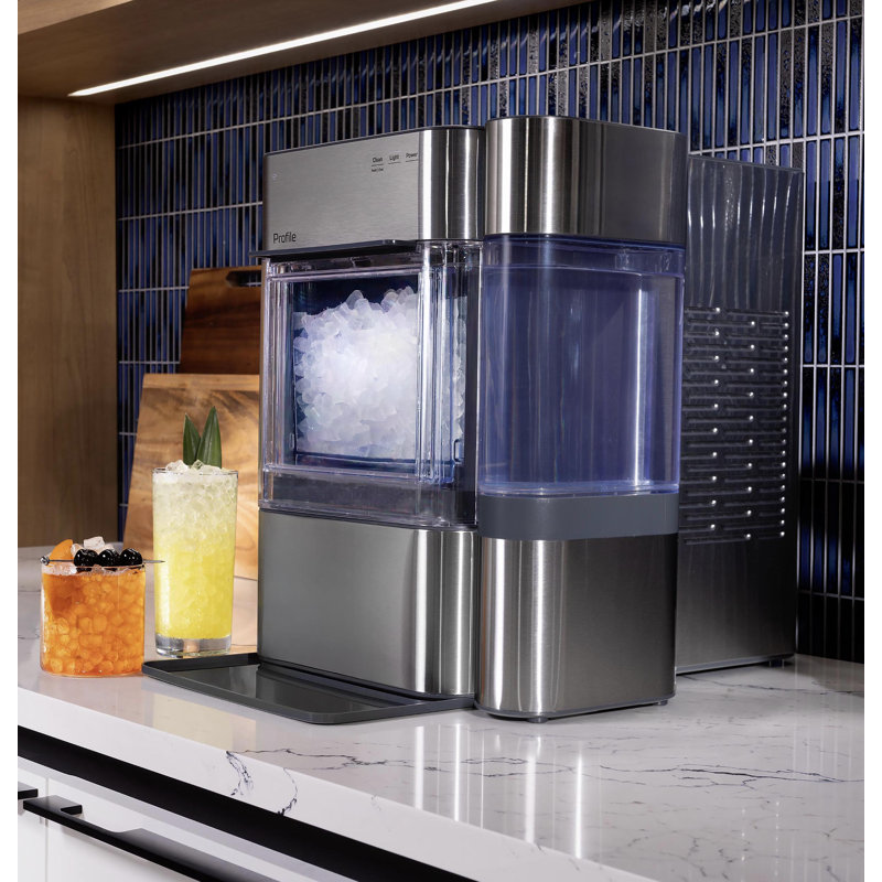 GE-Profile-Opal-2-0-Ultra-Nugget-Ice-Maker-with-Side-Tank-and-Scale-Inhibiting-Filter-XPIO13SWSS, Stainless Steel